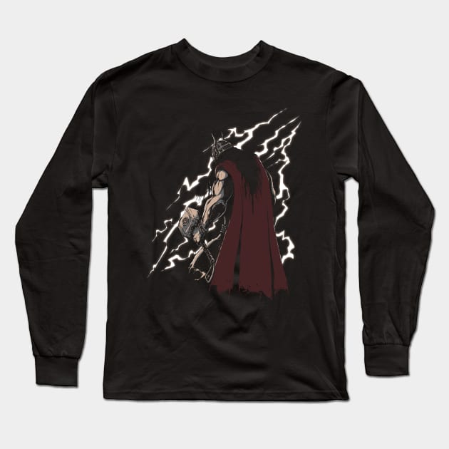 Thunder God Long Sleeve T-Shirt by pigboom